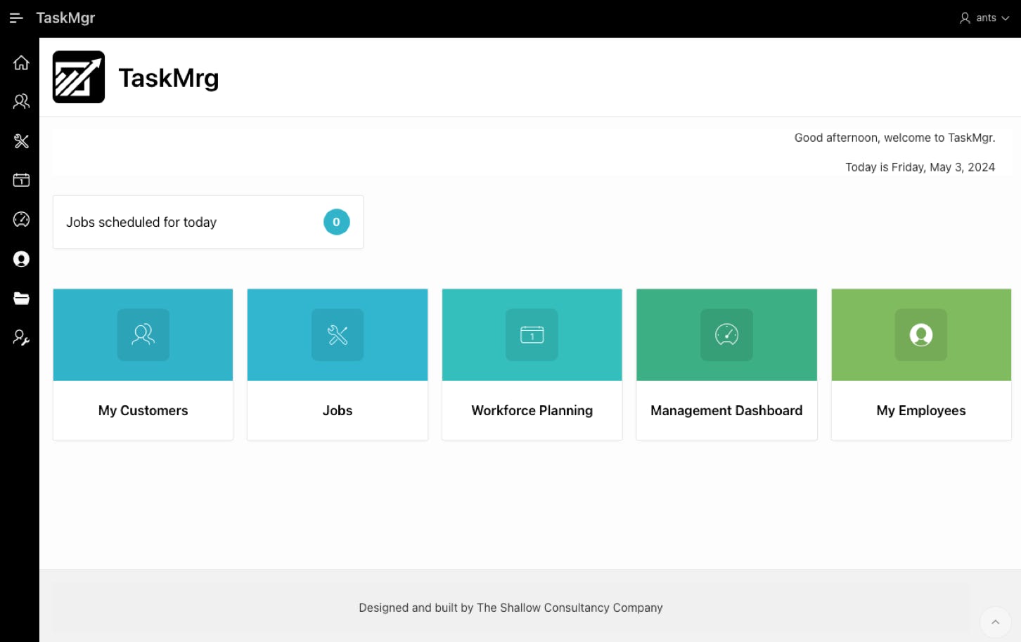 Screenshot of taskmgr home screen